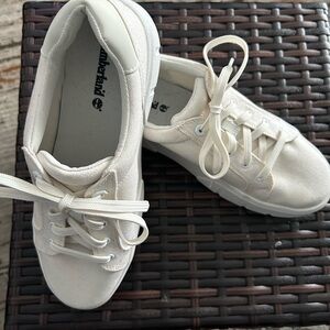 Timberland Women's Cream Canvas Sneakers